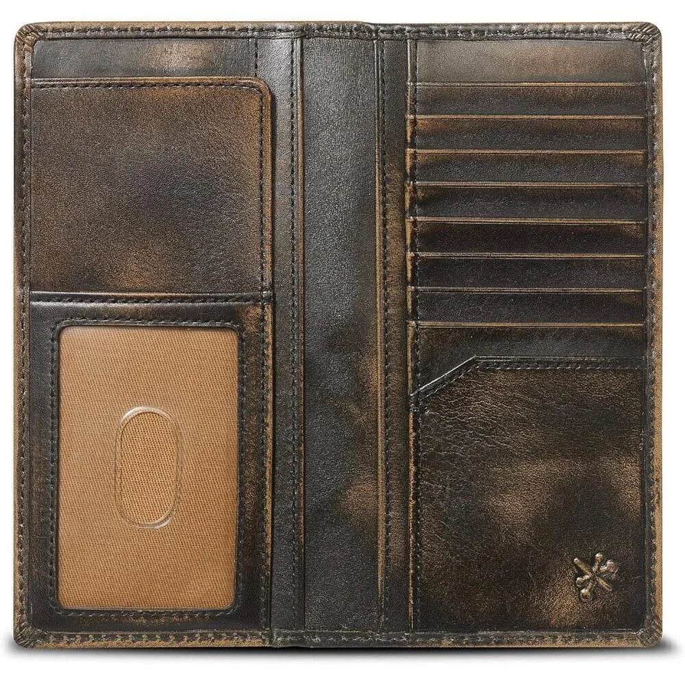 🆕Men Black Co. BASS FISH Long Wallet Grain Leather Long Bifold Wallet Gift